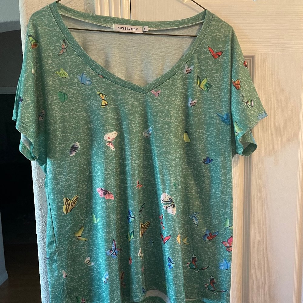 Misslook butterfly short sleeve shirt